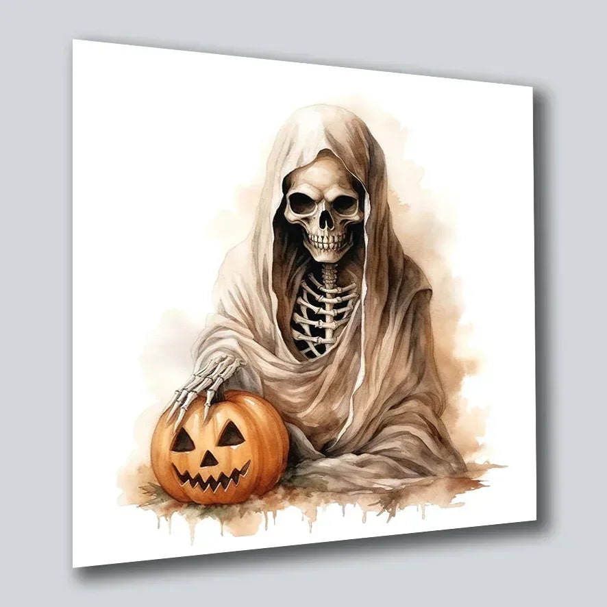 Skelett Halloween 1 Wandbild Kunstdruck auf Leinwand | Wandbild Galerie