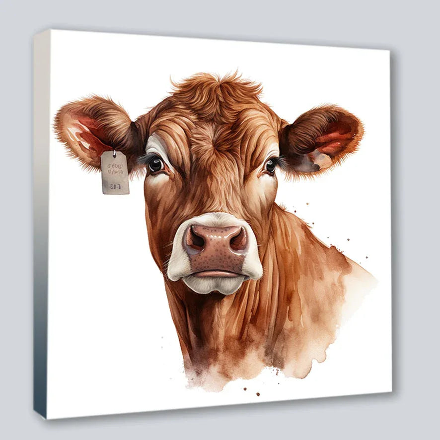 Wandbild Kuh Milchkuh 1 Kunstdruck auf Leinwand direkt zum Aufhängen | Wandbild Galerie