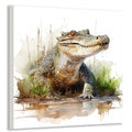 Krokodil Aquarellstil 2 Wandbild Kunstdruck auf Leinwand | Wandbild Galerie