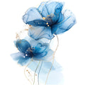 Blaue Blume 7 transparent Wandbild Kunstdruck auf Leinwand | Wandbild Galerie