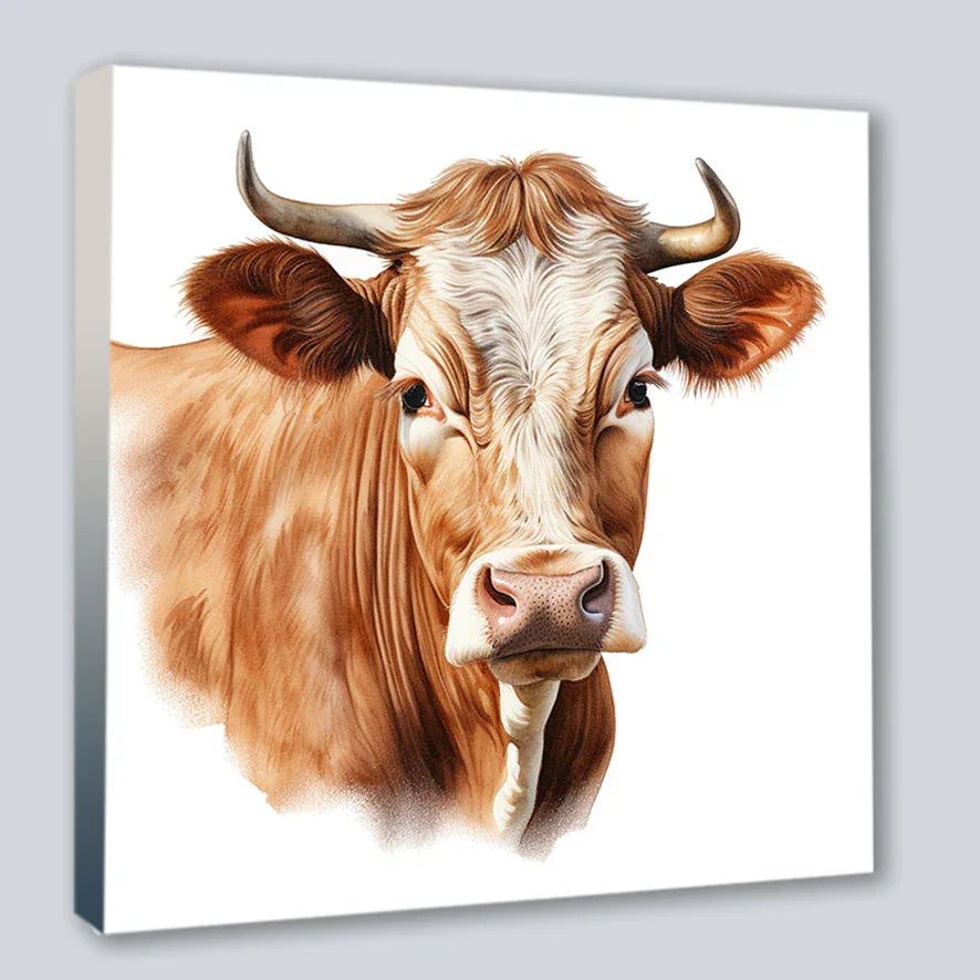 Wandbild Kuh Milchkuh 3 Kunstdruck auf Leinwand direkt zum Aufhängen | Wandbild Galerie