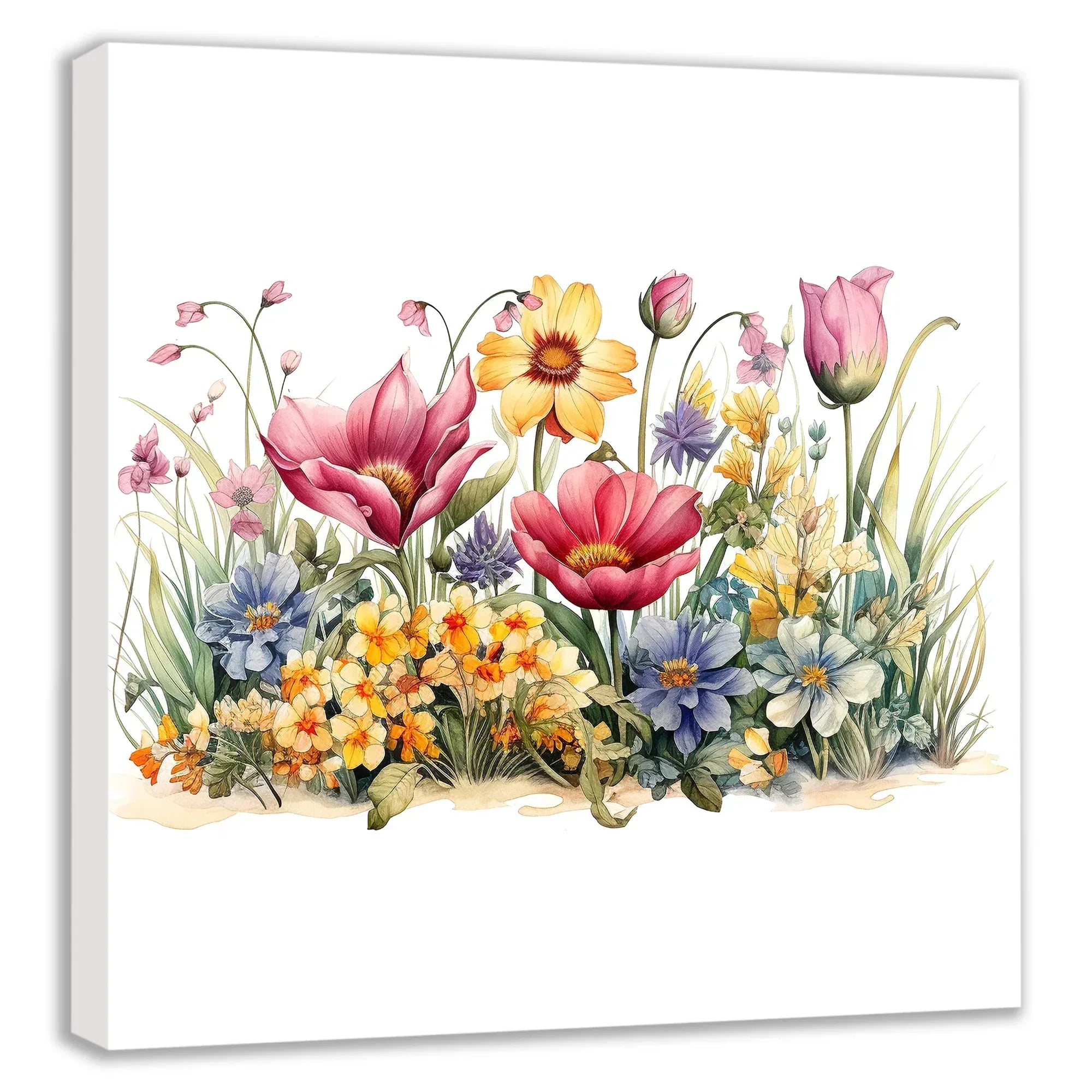 Blumenwiese 3 Wandbild Kunstdruck auf Leinwand | Wandbild Galerie