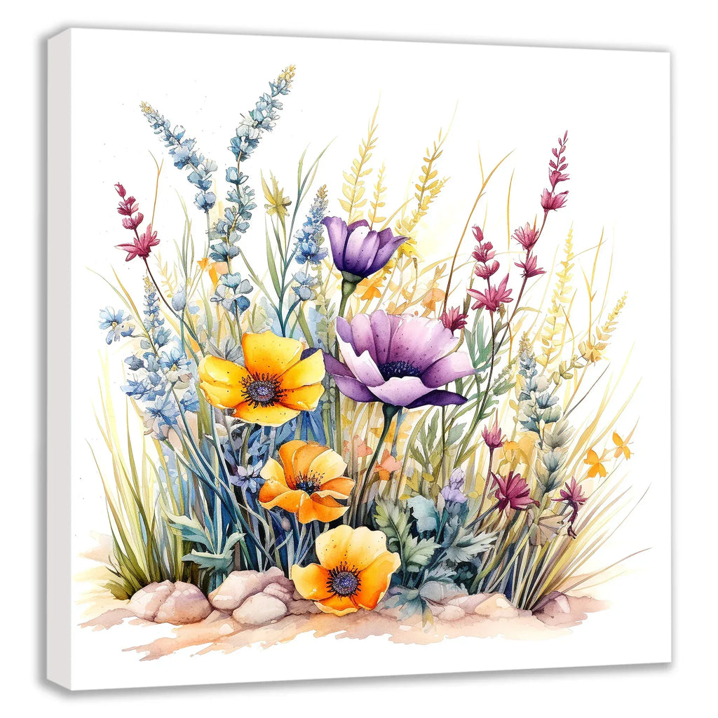 Blumenwiese 4 Wandbild Kunstdruck auf Leinwand | Wandbild Galerie