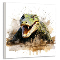 Krokodil Aquarellstil 5 Wandbild Kunstdruck auf Leinwand | Wandbild Galerie