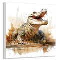 Krokodil Aquarellstil 6 Wandbild Kunstdruck auf Leinwand | Wandbild Galerie