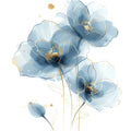 Blaue Blume 9 transparent Wandbild Kunstdruck auf Leinwand | Wandbild Galerie