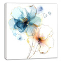 Blaue Blume 5 transparent Wandbild Kunstdruck auf Leinwand | Wandbild Galerie