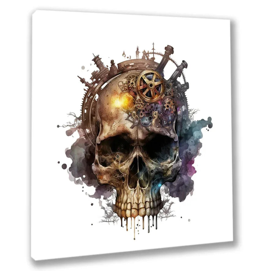 Wandbild Scull Steampunk Totenkopf 10 Wandbild Kunstdruck auf Leinwand | Wandbild Galerie