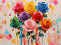 Wandbild Blumen Spachteltechnik Nr. 10 Kunstdruck auf Leinwand