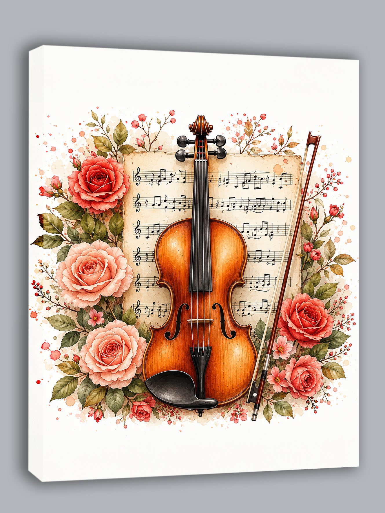Wandbild Romantische Violine 10 Kunstdruck auf Leinwand
