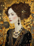 Wandbild Klimt Stil Goldene Frau 10 Kunstdruck auf Leinwand
