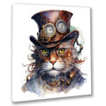 Wandbild Katzenkopf 10 Steampunk Kunstdruck auf Leinwand direkt zum Aufhängen | Wandbild Galerie