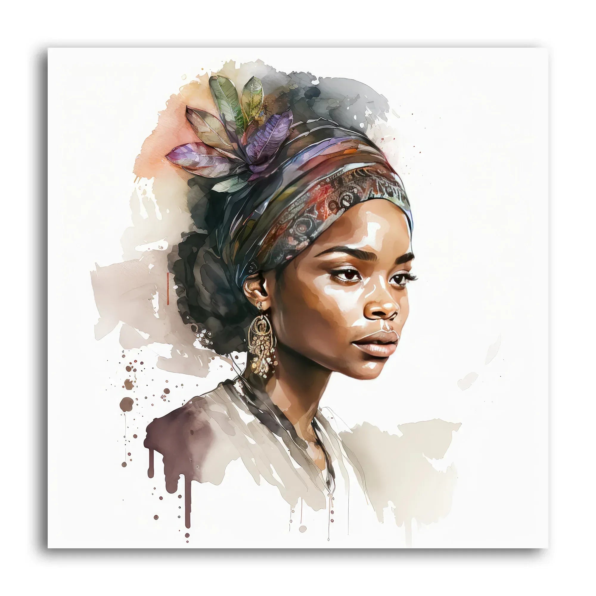 Afrikanerin 10 Portrait Wandbild Kunstdruck auf Leinwand | Wandbild Galerie