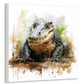 Krokodil Aquarellstil 10 Wandbild Kunstdruck auf Leinwand | Wandbild Galerie