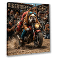 Wandbild Hunde auf Motorrad 11 Kunstdruck auf Leinwand