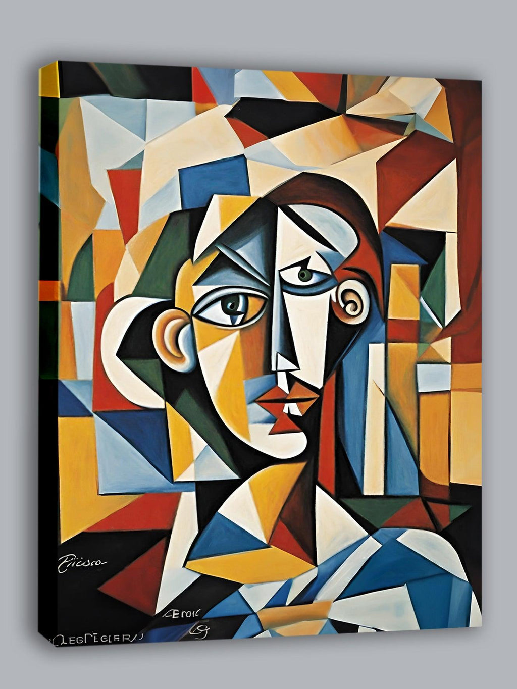 Wandbild Kubistisches Frauenportrait Picasso Style Kunstdruck auf Leinwand