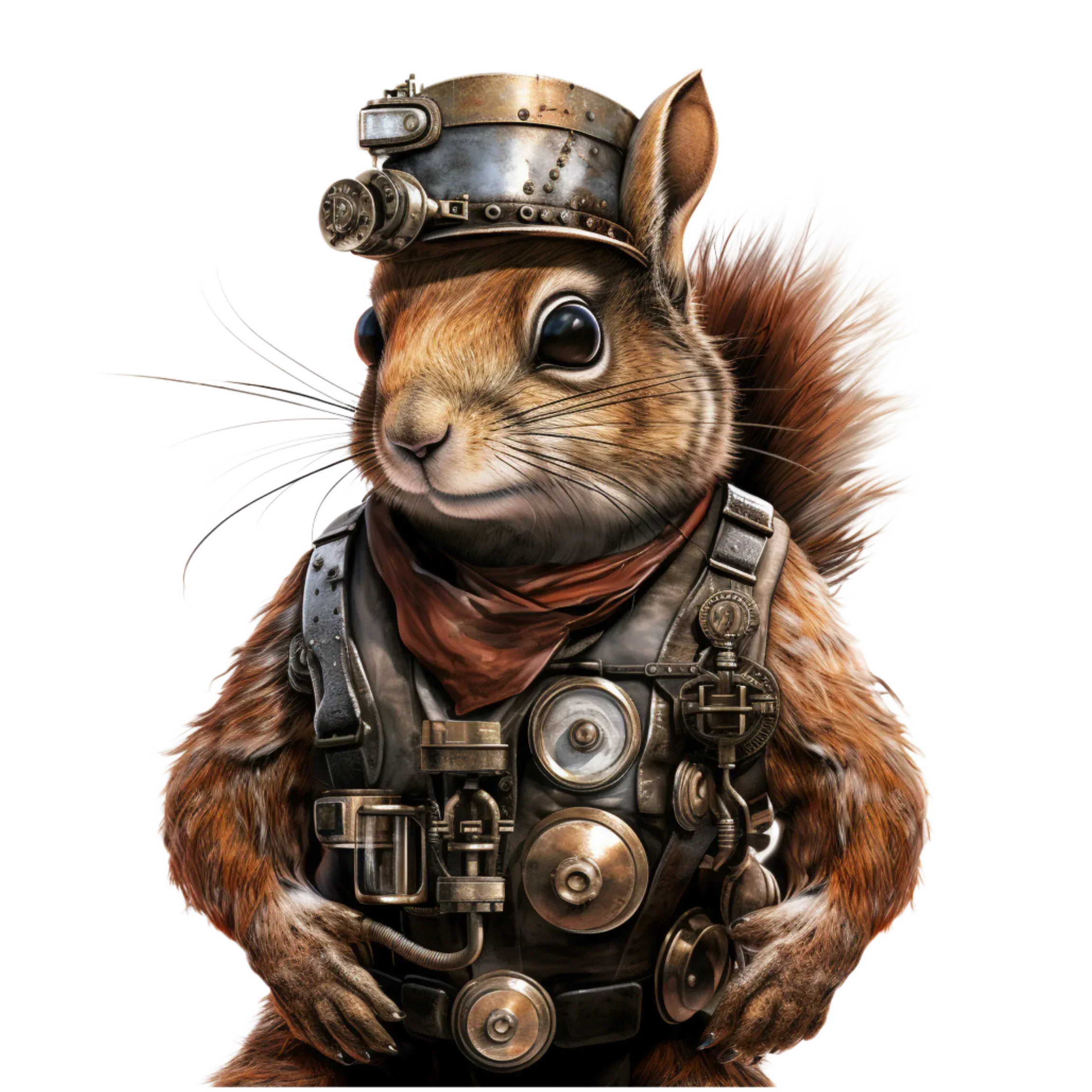 Wandbild Eichhörnchen Steampunk 2 Kunstdruck auf Leinwand direkt zum Aufhängen | Wandbild Galerie