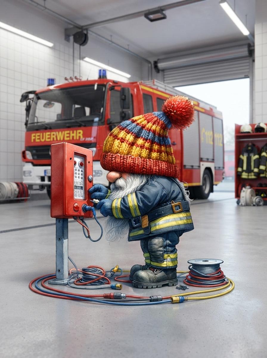 Feuerwehr Wichtel Techniker am Alarmkasten Kunstdruck auf Leinwand
