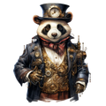 Wandbild Panda 2 Steampunk Kunstdruck auf Leinwand direkt zum Aufhängen | Wandbild Galerie