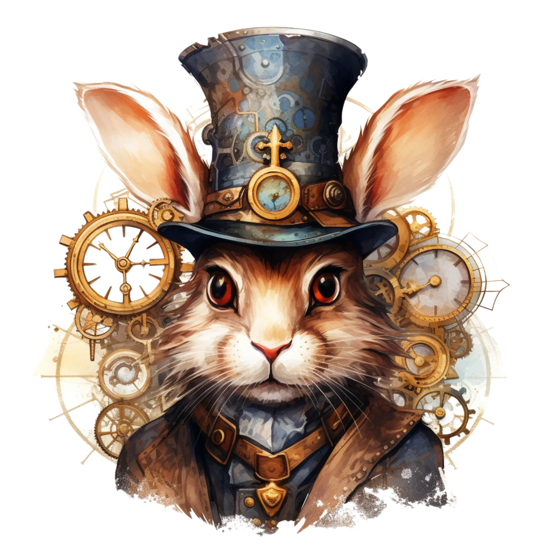 Wandbild Steampunkhasen Kunstdruck auf Leinwand direkt zum Aufhängen | Wandbild Galerie