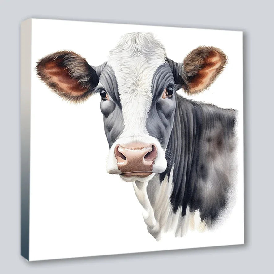 Wandbild Kuh Milchkuh 12 Kunstdruck auf Leinwand direkt zum Aufhängen | Wandbild Galerie