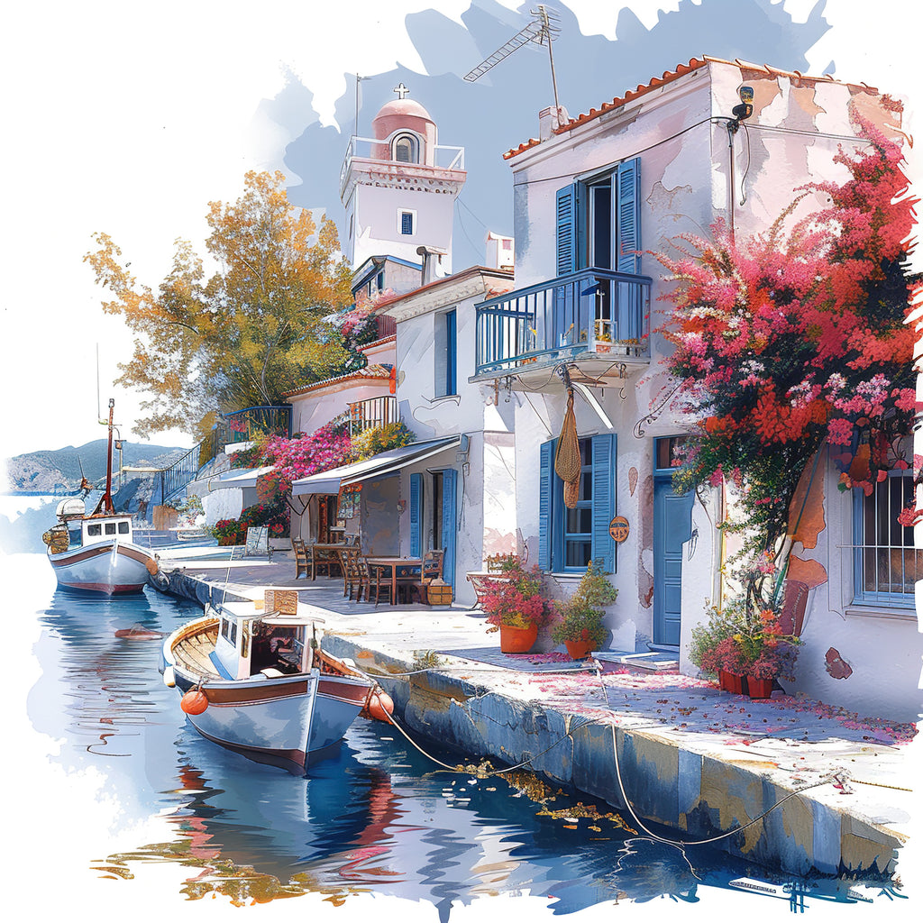 Mediterrane Küste 12 Landschaft Wandbild  Kunstdruck auf Leinwand