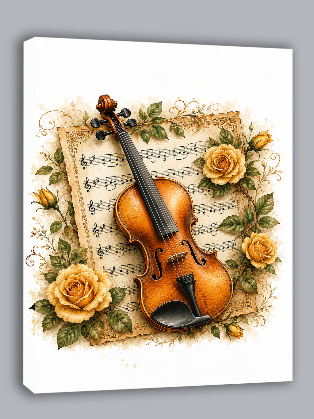 Wandbild Romantische Violine 12 Kunstdruck auf Leinwand