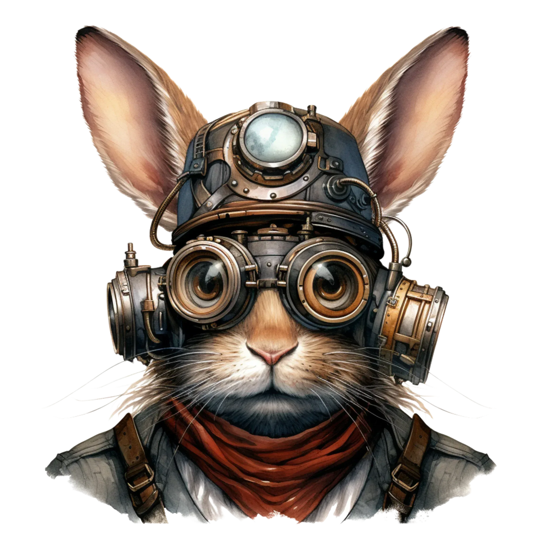 Wandbild Steampunkhasen Kunstdruck auf Leinwand direkt zum Aufhängen | Wandbild Galerie