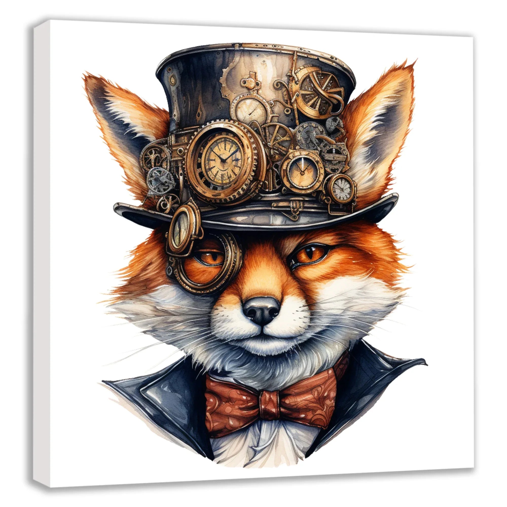 Wandbild Fuchs Reineke 13 Steampunk Kunstdruck auf Leinwand | Wandbild Galerie