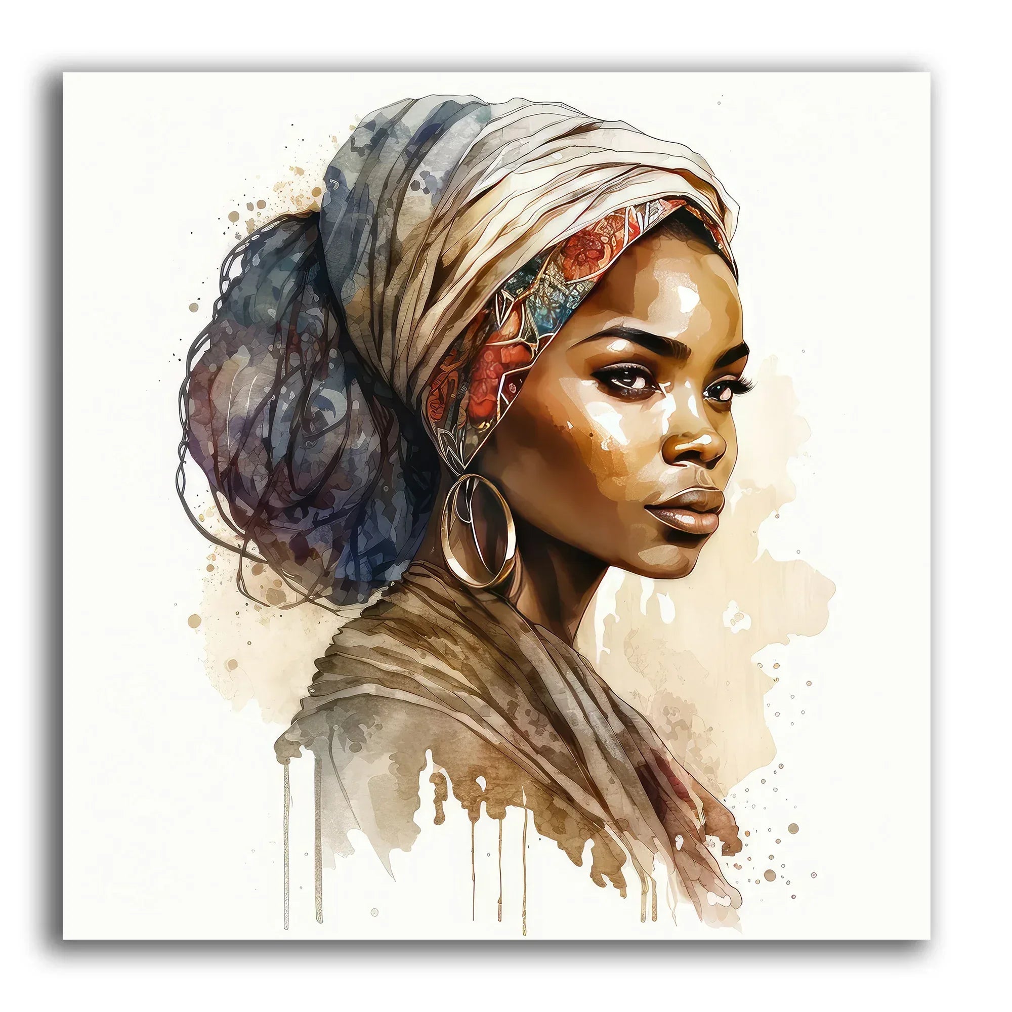 Afrikanerin 13 Portrait Wandbild Kunstdruck auf Leinwand | Wandbild Galerie