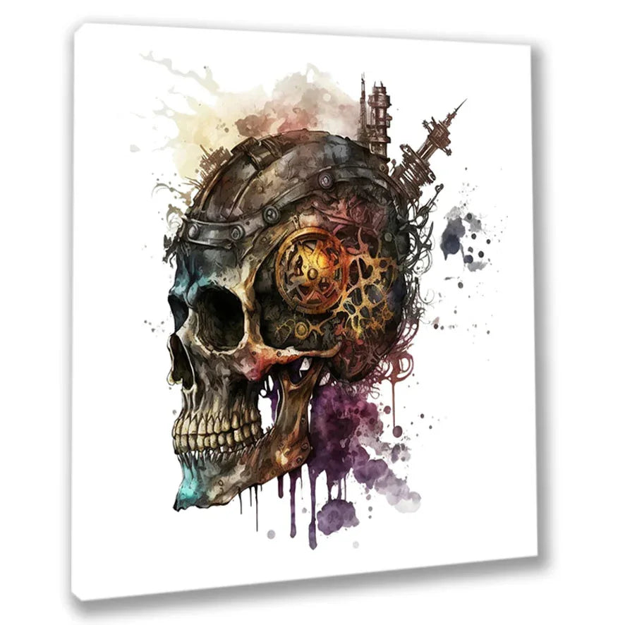 Wandbild Scull Steampunk Totenkopf 14 Wandbild Kunstdruck auf Leinwand | Wandbild Galerie
