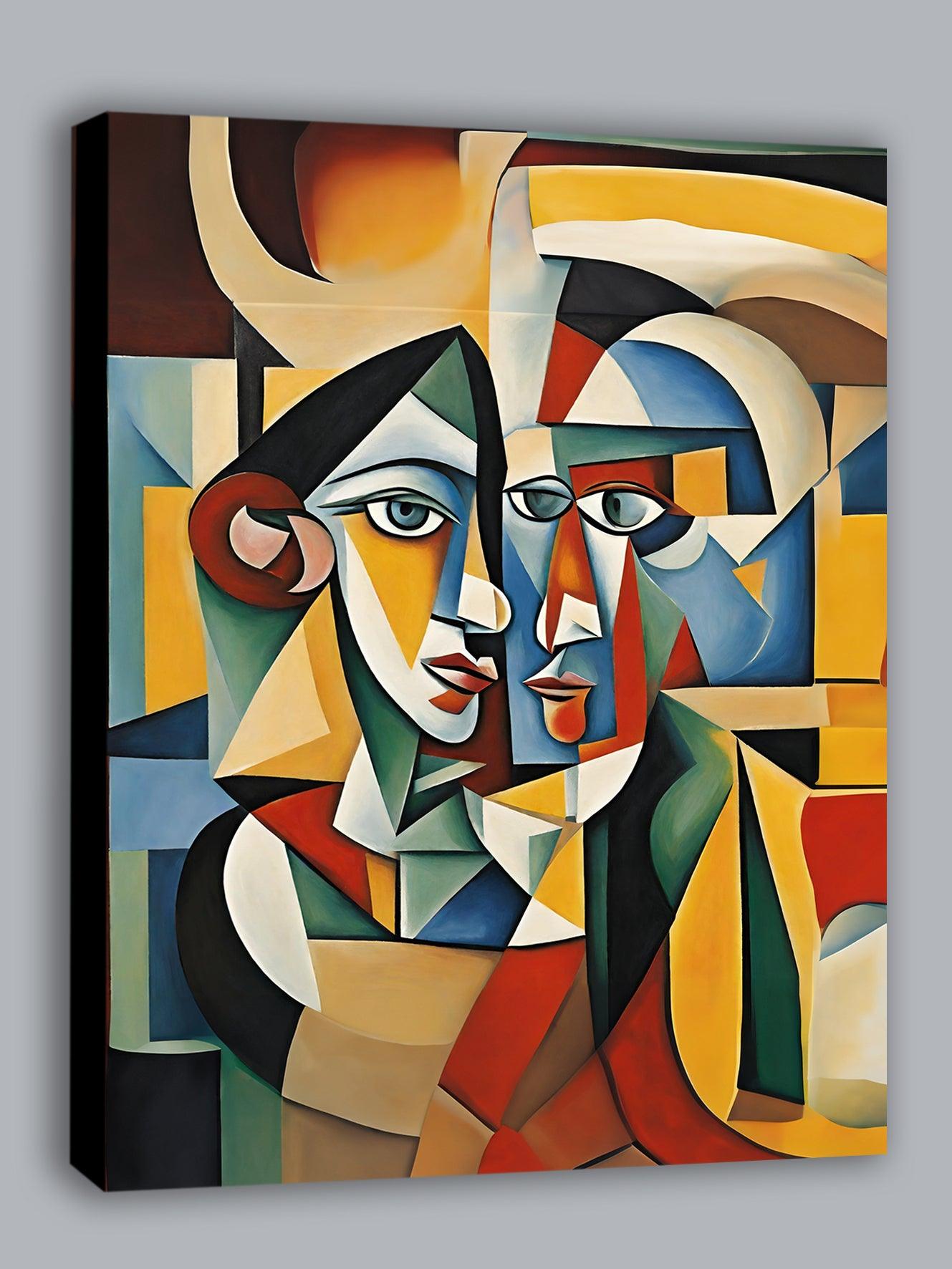 Wandbild Kubistisches Paar Picasso Style Kunstdruck auf Leinwand