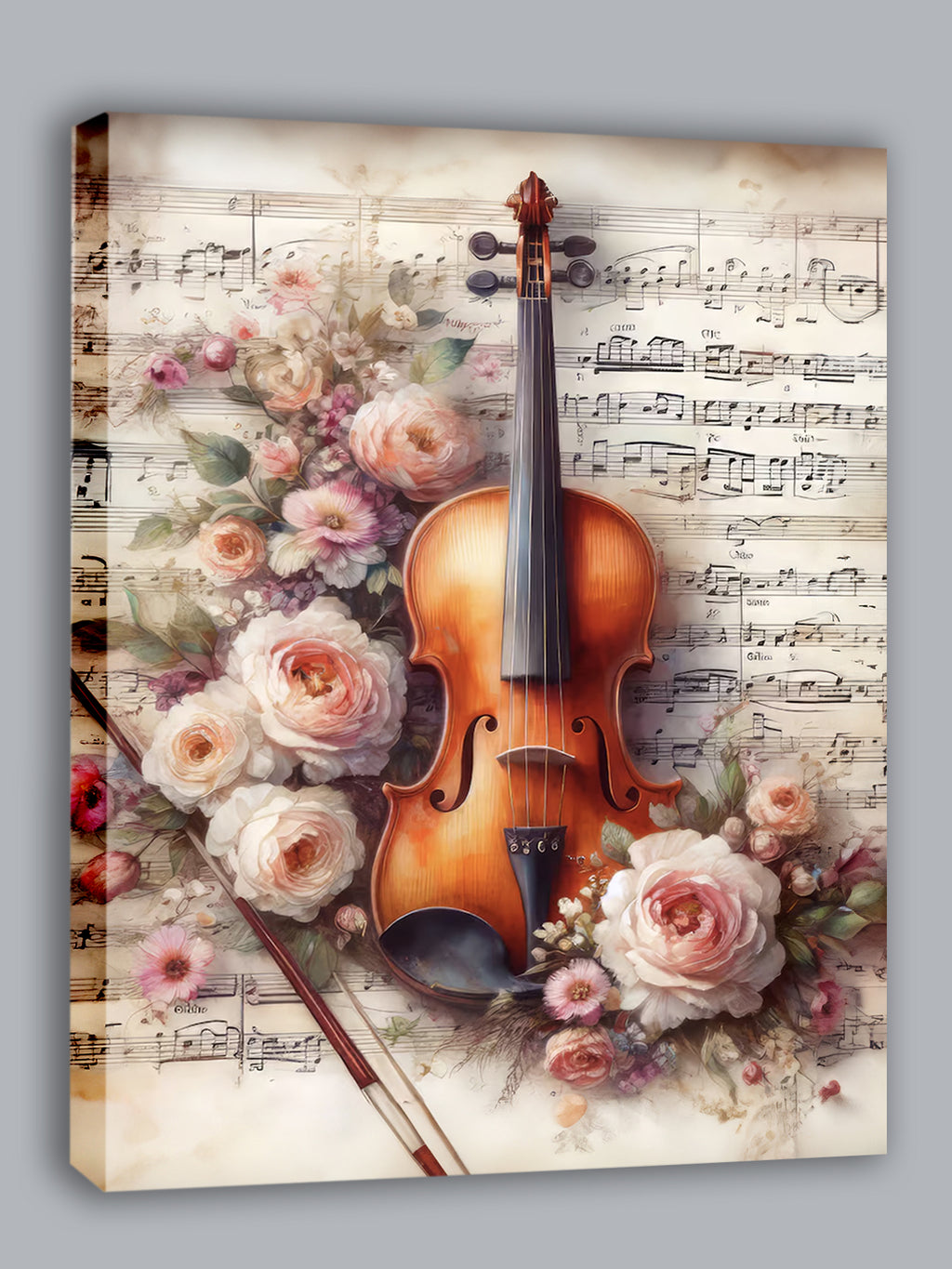 Wandbild Romantische Violine 14 Kunstdruck auf Leinwand