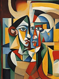 Wandbild Kubistisches Paar Picasso Style Kunstdruck auf Leinwand