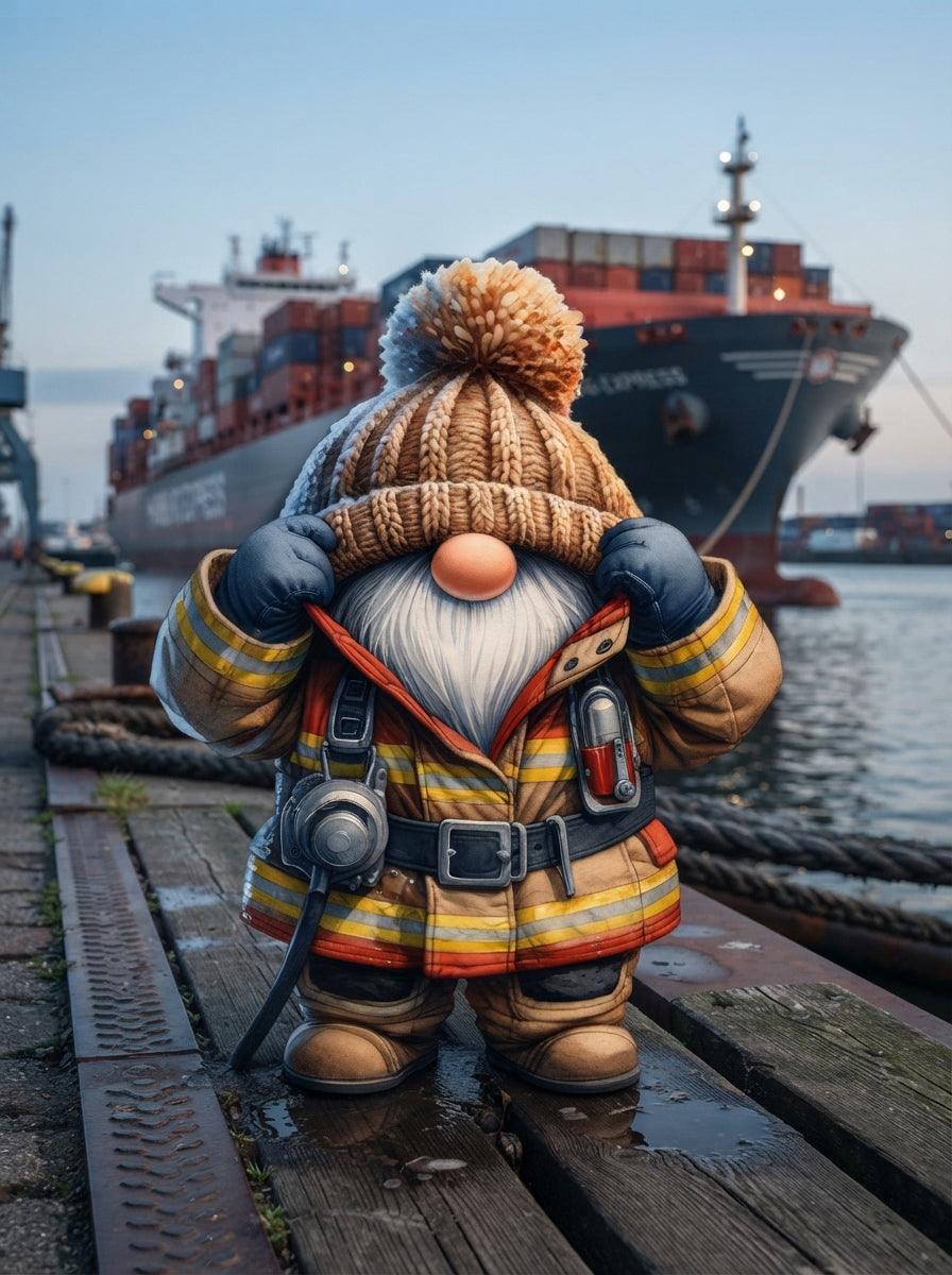 Feuerwehr Wichtel Hafenfeuerwehr am Containerhafen Kunstdruck auf Leinwand