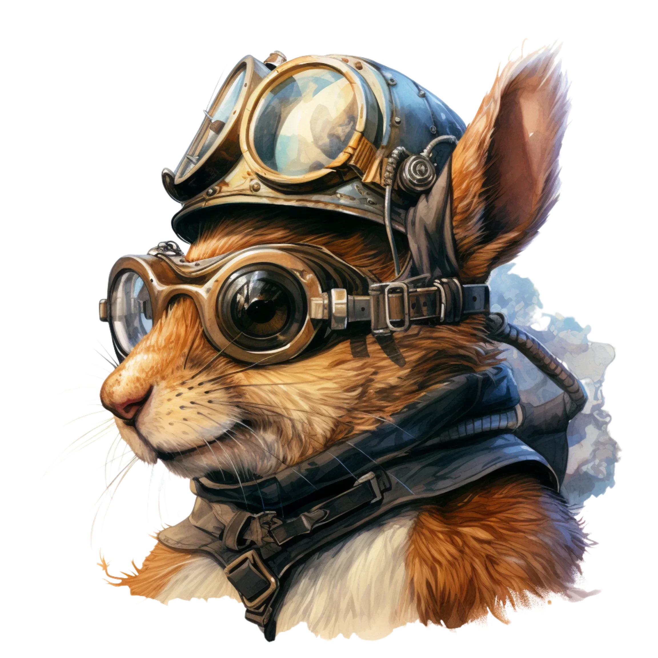 Wandbild Eichhörnchen Steampunk 2 Kunstdruck auf Leinwand direkt zum Aufhängen | Wandbild Galerie