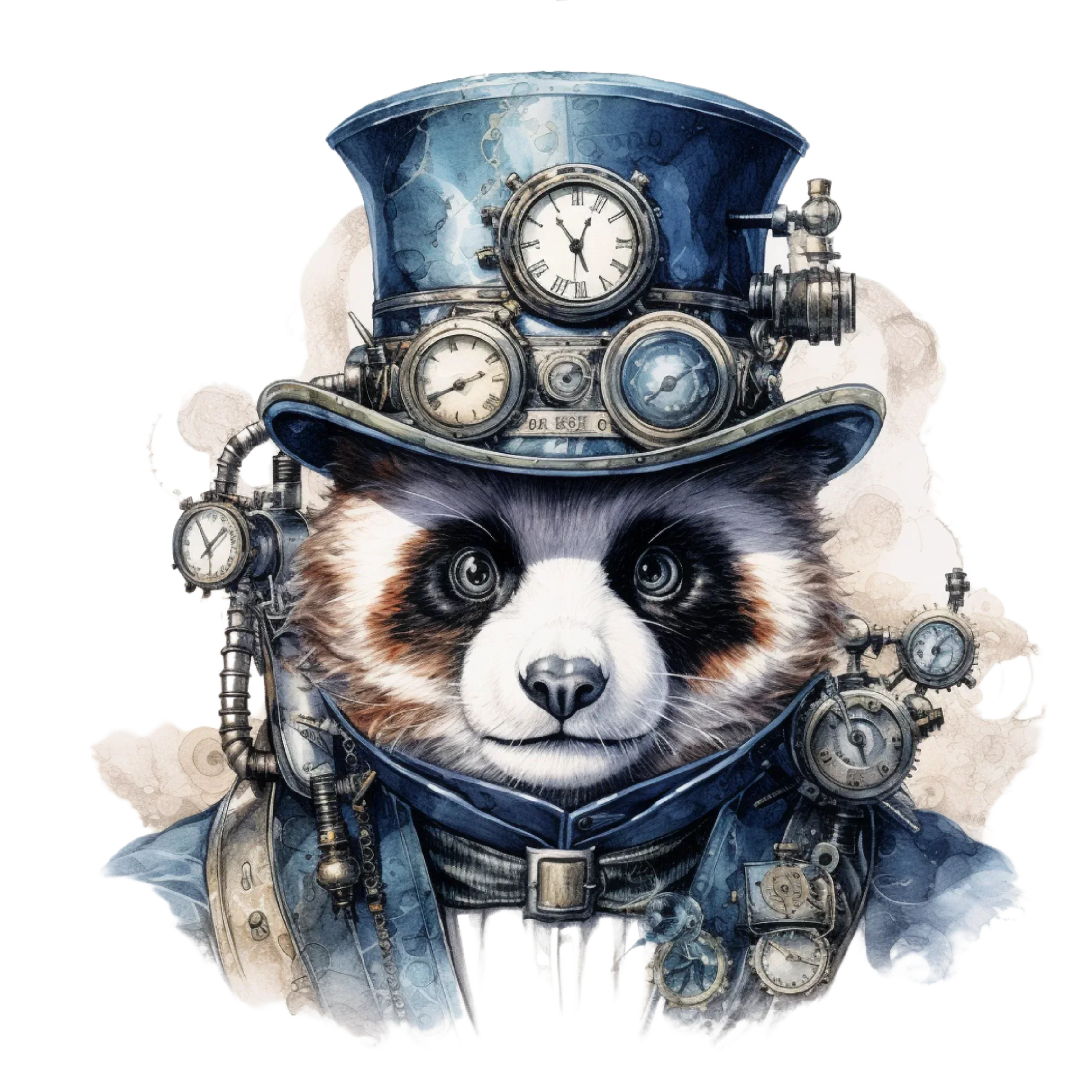 Wandbild Panda 2 Steampunk Kunstdruck auf Leinwand direkt zum Aufhängen | Wandbild Galerie