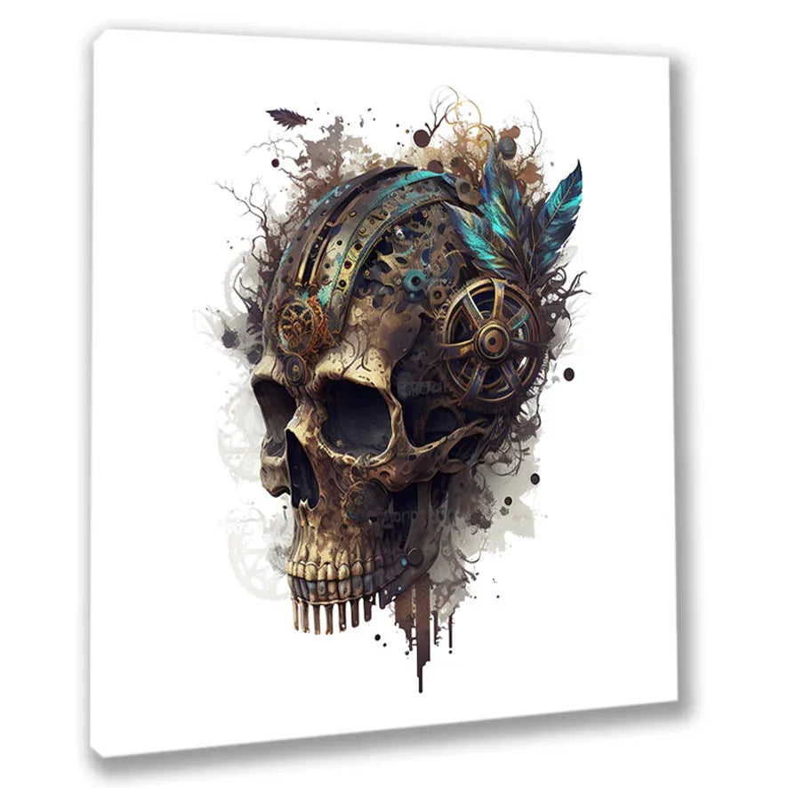 Wandbild Scull Steampunk Totenkopf 15 Wandbild Kunstdruck auf Leinwand | Wandbild Galerie