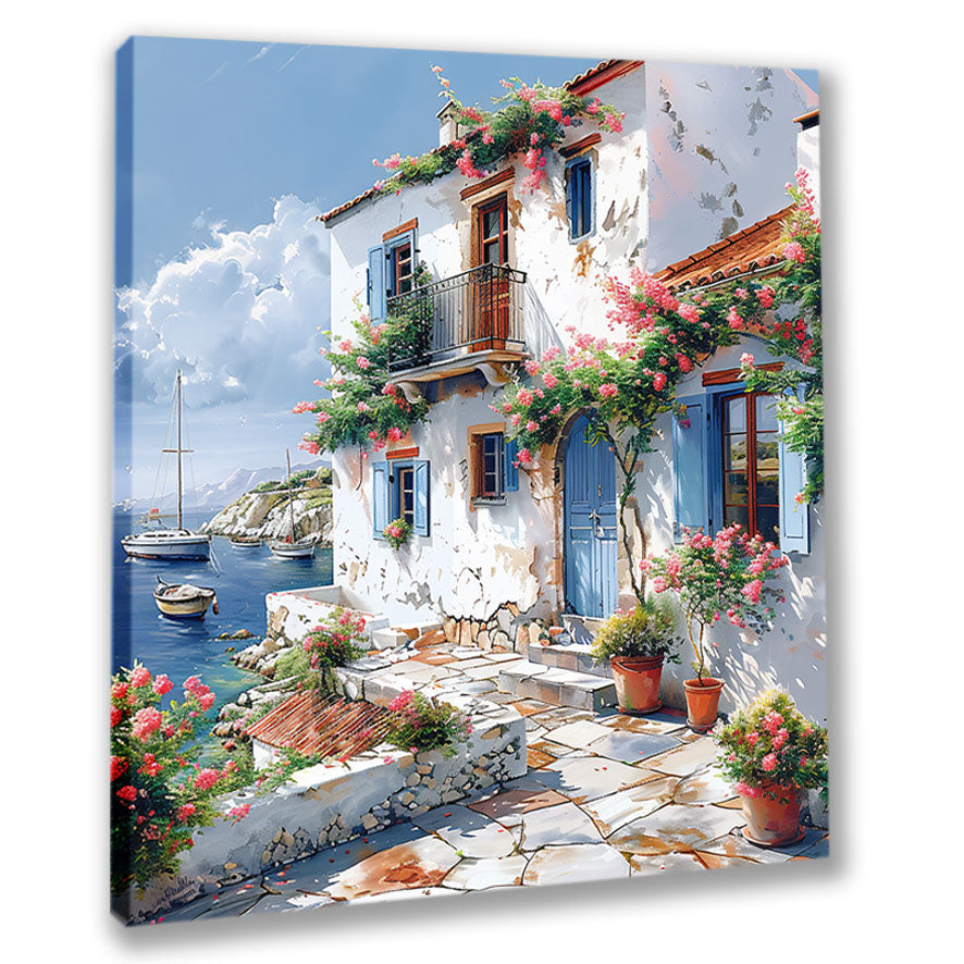 Mediterrane Küste 15 Landschaft Wandbild  Kunstdruck auf Leinwand