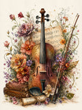Wandbild Romantische Violine 15 Kunstdruck auf Leinwand