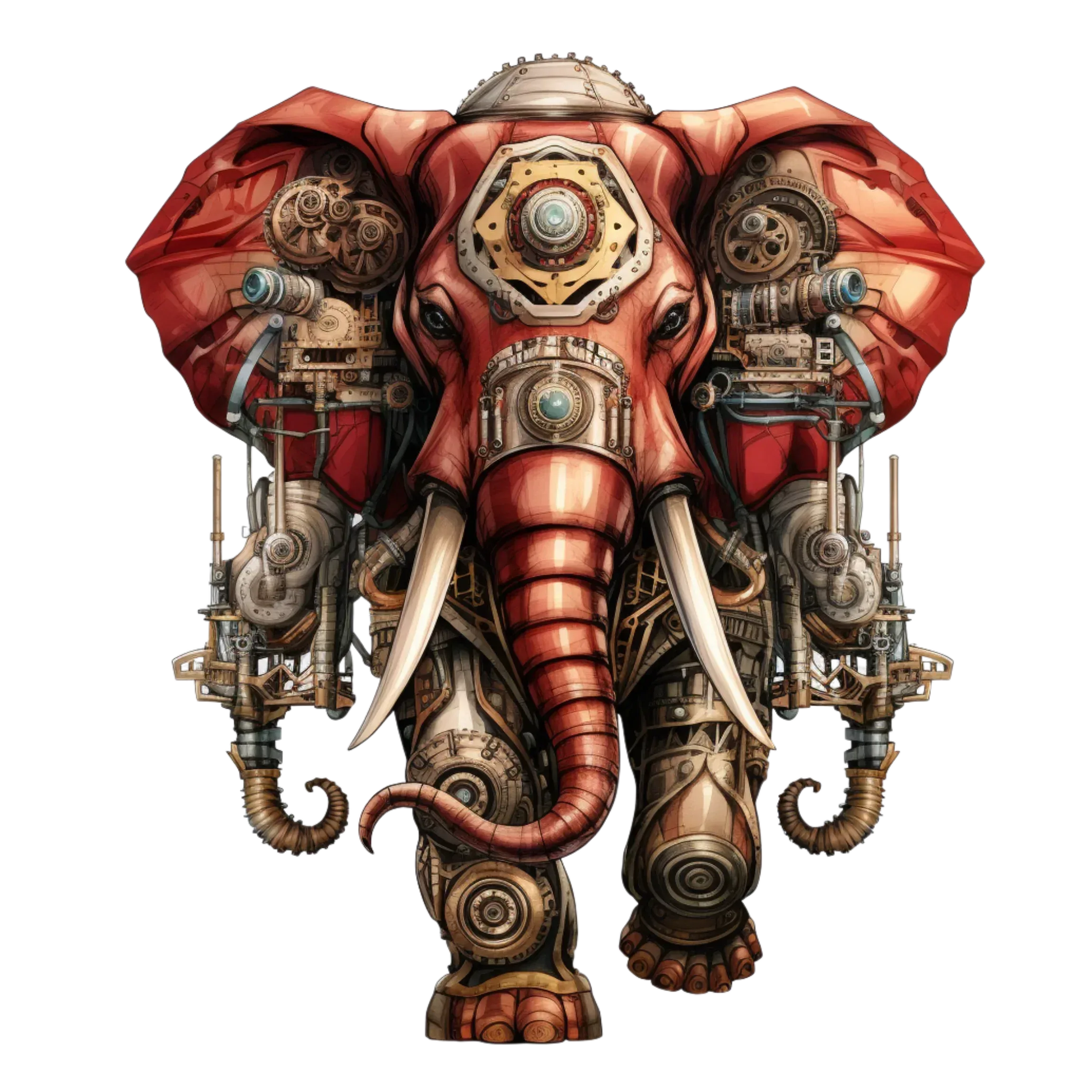Wandbild Elefant Steampunk 2 Kunstdruck auf Leinwand direkt zum Aufhängen | Wandbild Galerie