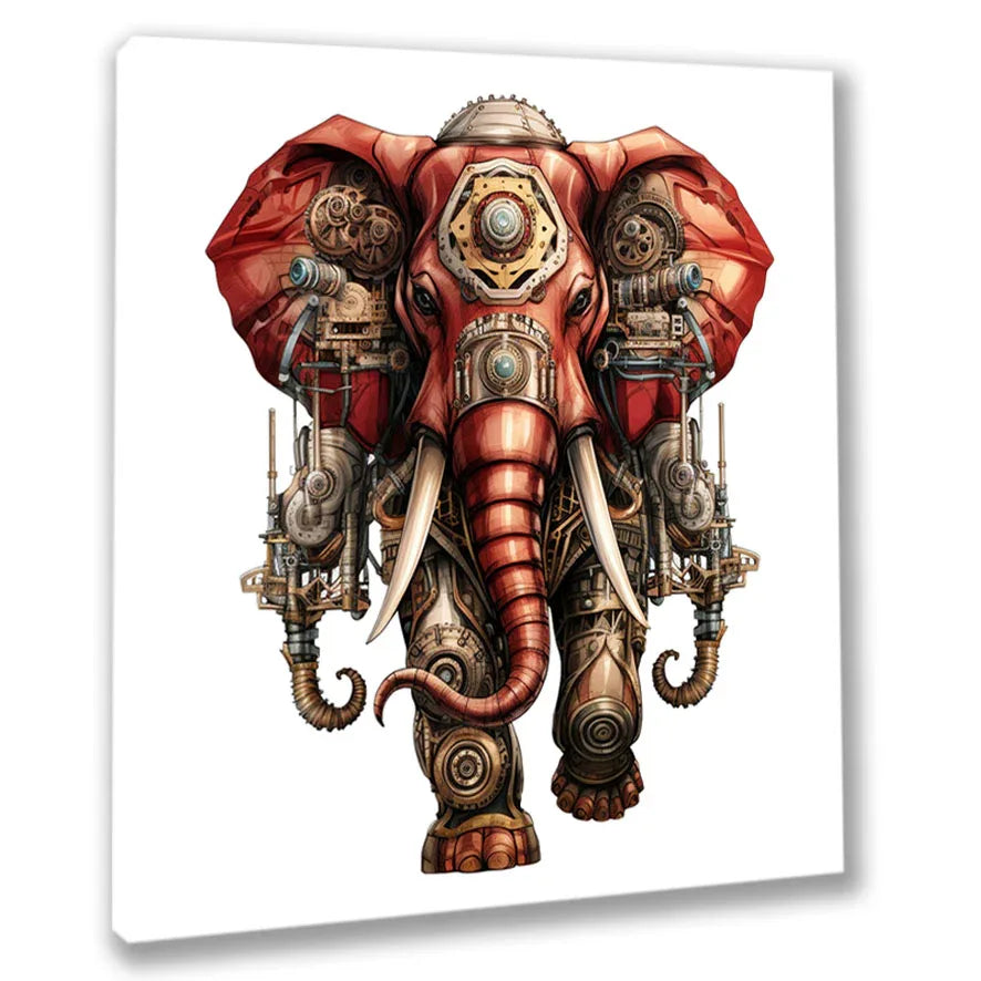 Wandbild Elefant 15 Steampunk Kunstdruck auf Leinwand direkt zum Aufhängen | Wandbild Galerie