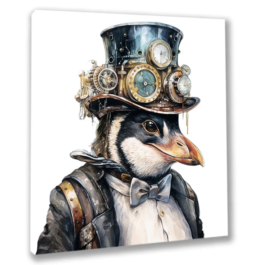 Wandbild Steampunk Vogel 15 Kunstdruck auf Leinwand direkt zum Aufhängen | Wandbild Galerie