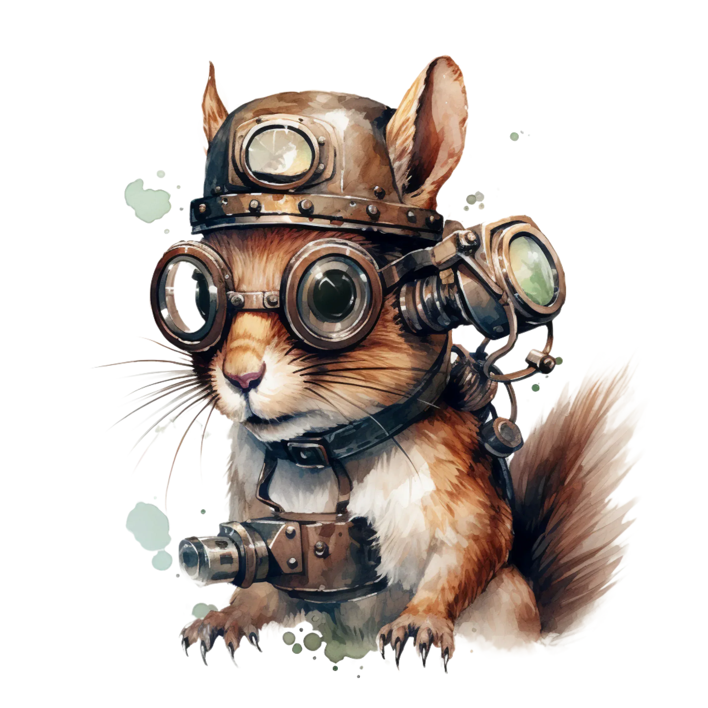Wandbild Eichhörnchen Steampunk 2 Kunstdruck auf Leinwand direkt zum Aufhängen | Wandbild Galerie