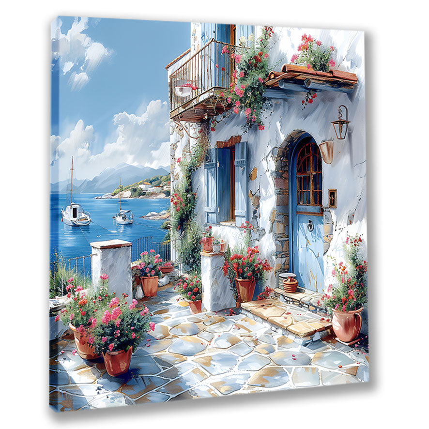 Mediterrane Küste 16 Landschaft Wandbild  Kunstdruck auf Leinwand