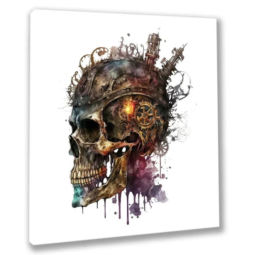 Wandbild Scull Steampunk Totenkopf 16 Wandbild Kunstdruck auf Leinwand | Wandbild Galerie