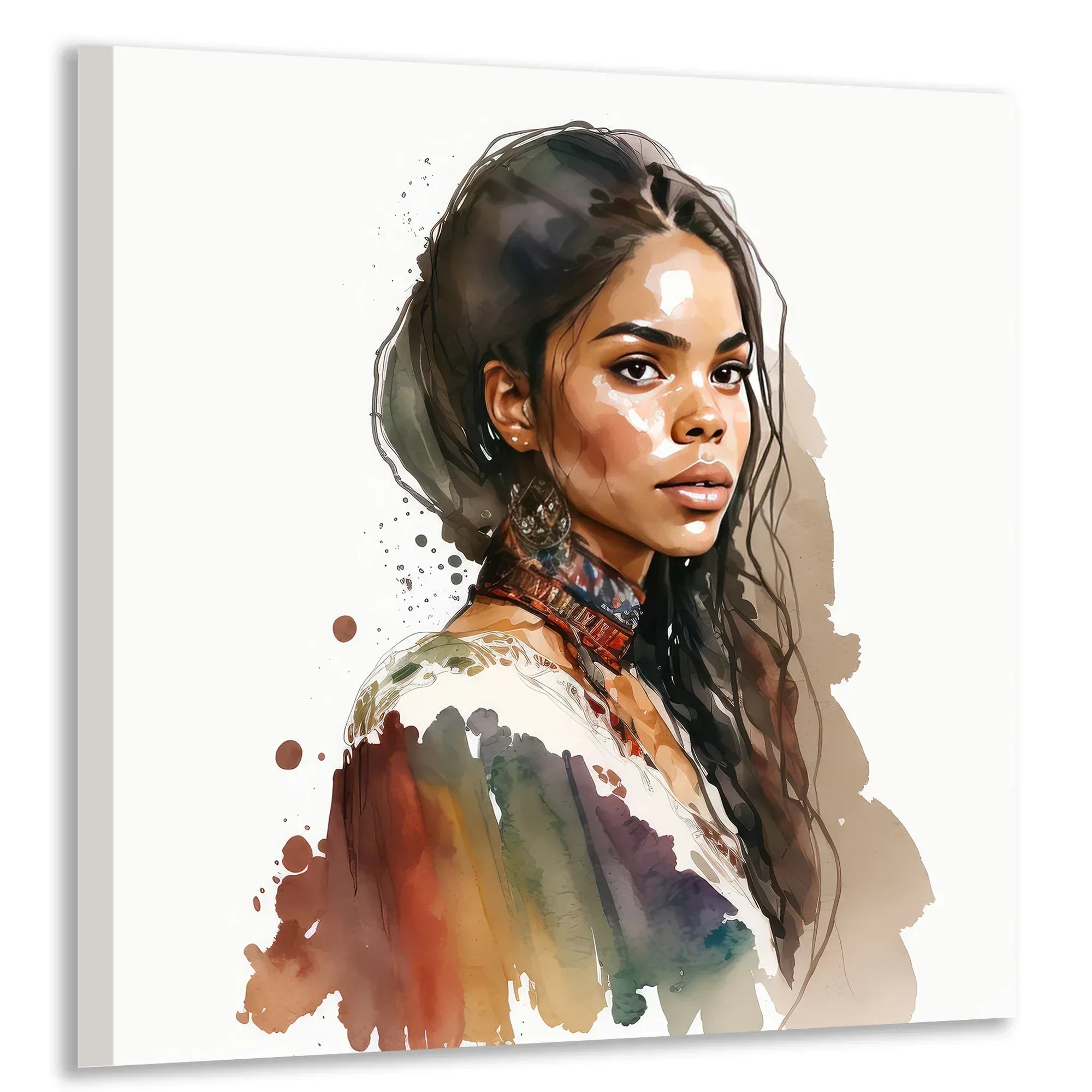 Afrikanerin 16 Portrait Wandbild Kunstdruck auf Leinwand | Wandbild Galerie