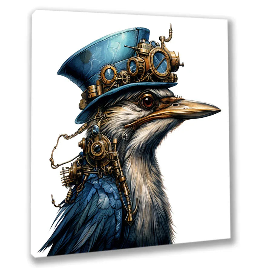Wandbild Steampunk Vogel 16 Kunstdruck auf Leinwand direkt zum Aufhängen | Wandbild Galerie