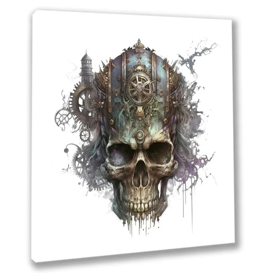 Wandbild Scull Steampunk Totenkopf 17 Wandbild Kunstdruck auf Leinwand | Wandbild Galerie