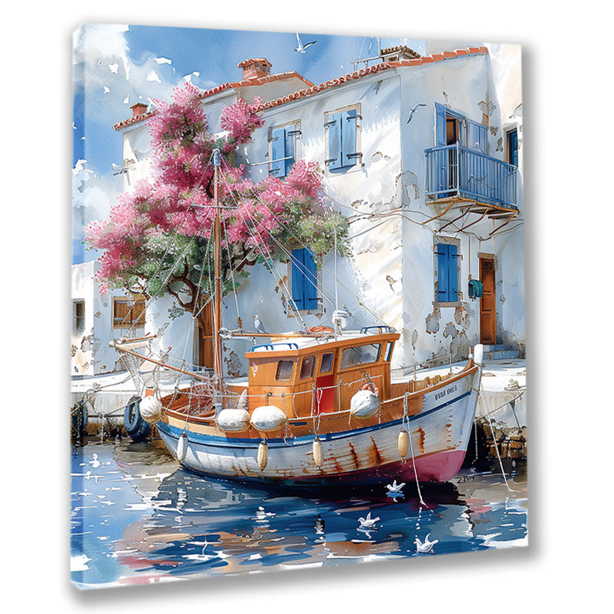 Mediterrane Küste 17 Landschaft Wandbild  Kunstdruck auf Leinwand